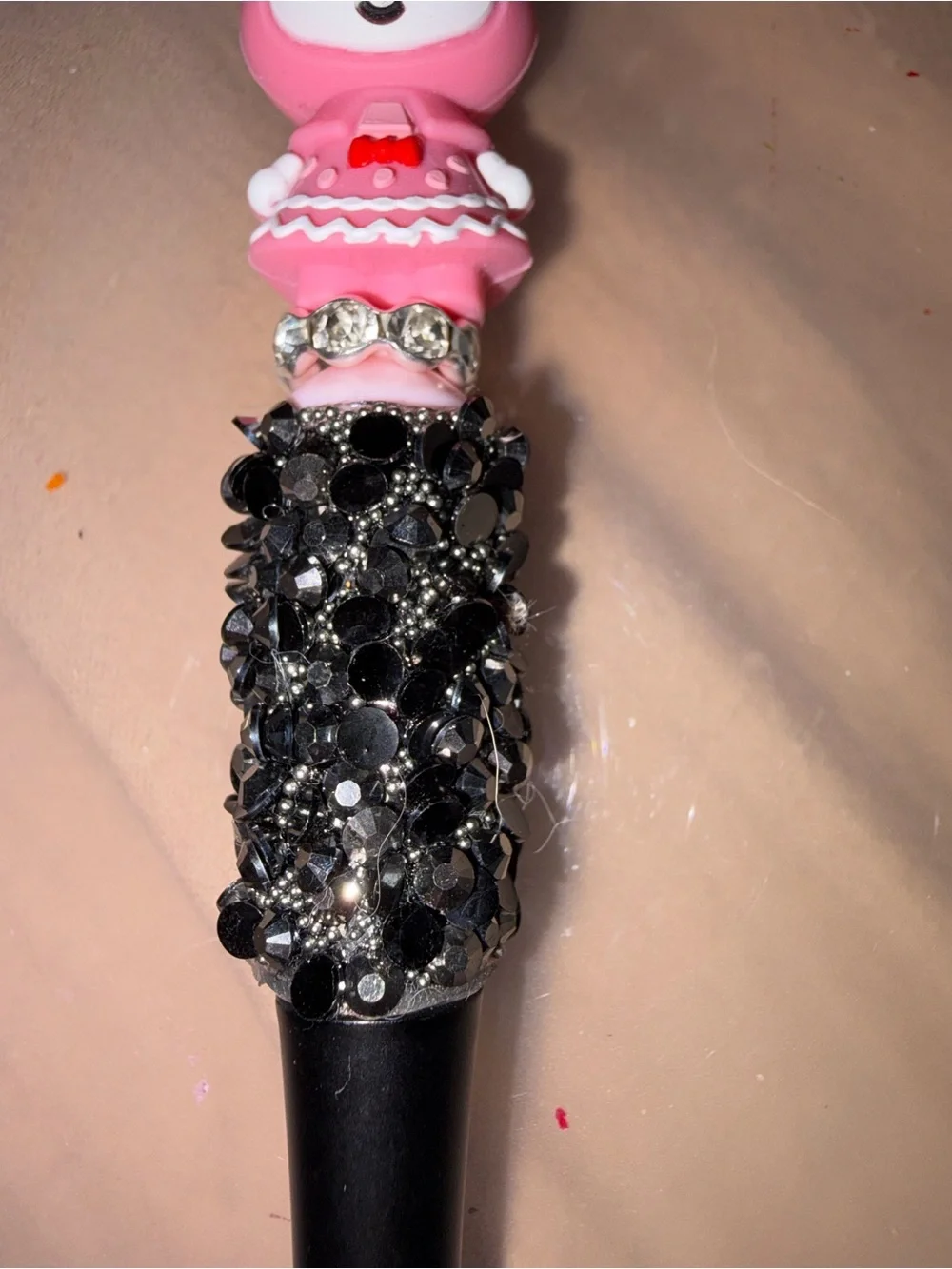Sanrio My Melody & Kuromi Pink and Black beaded pen